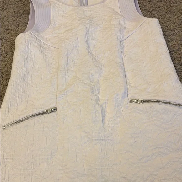 J. Crew Off-White Cream Jacquard Gold Zipper Above Knee Shift Dress - Picture 5 of 15